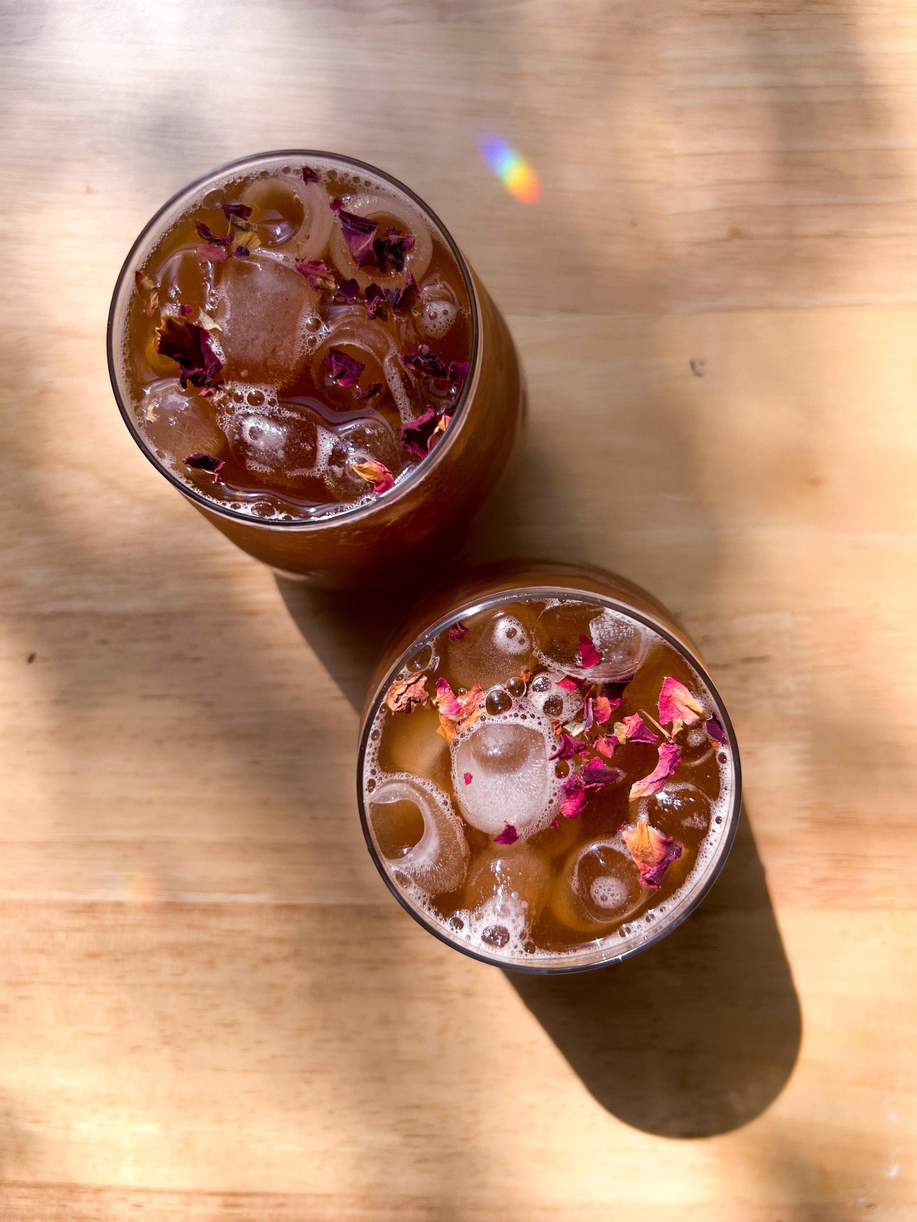 Peach + Rose Pu’er Iced Tea - Root + Bones