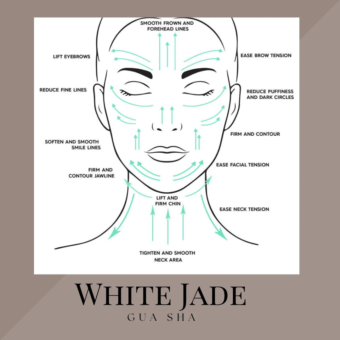 White Jade Gua Sha Stone - Root + Bones